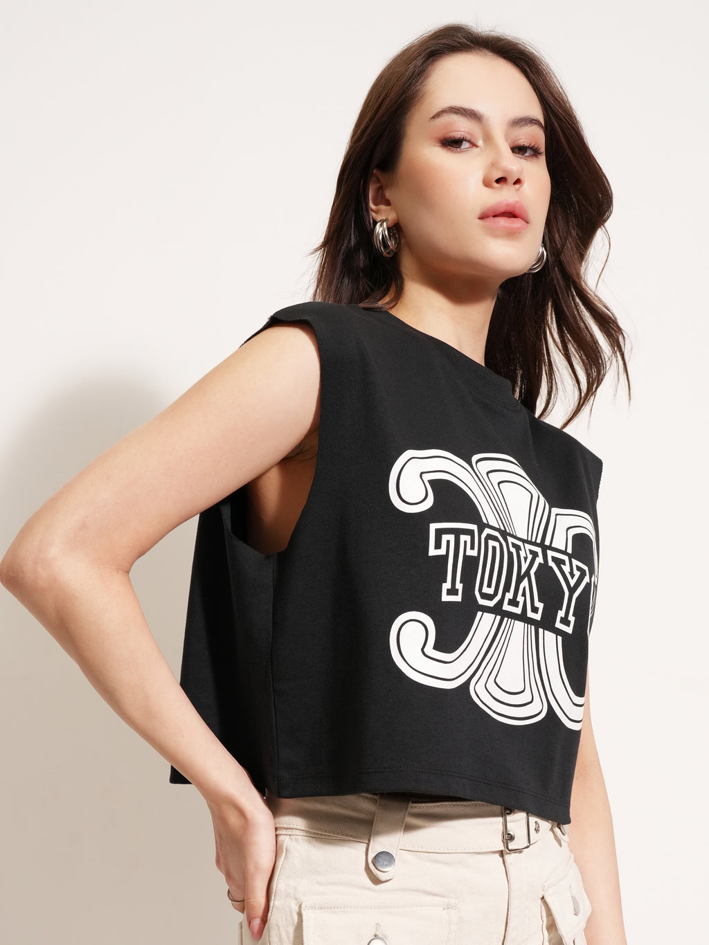 Tokyo Talkies Women Black Printed Round Neck T-Shirt - Black - Image 6