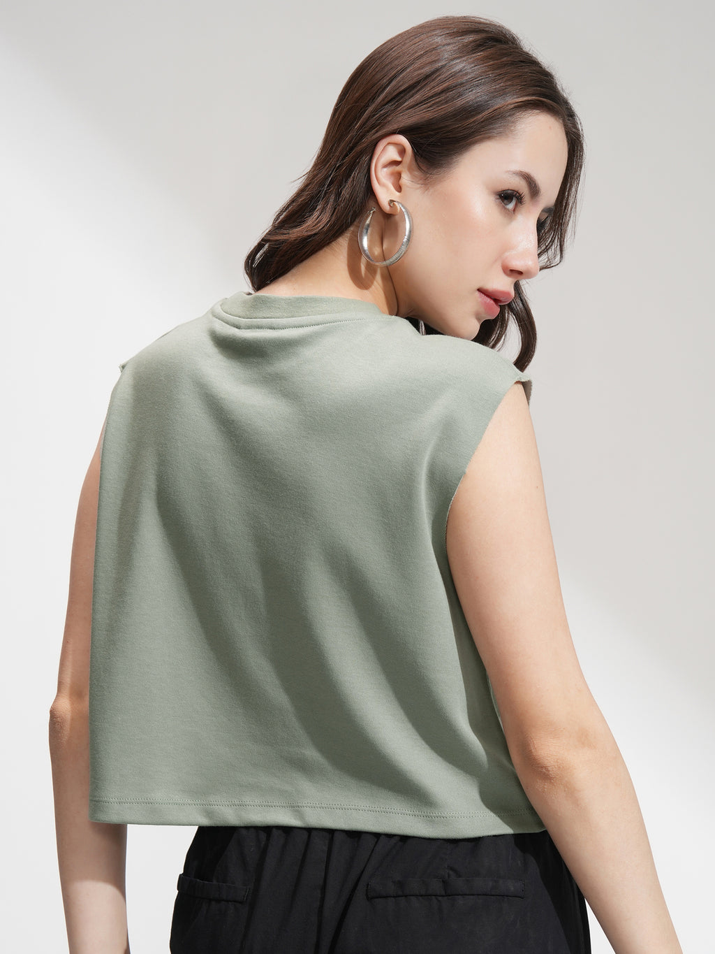 Tokyo Talkies Women Olive Printed Round Neck T-Shirt - Olive - Image 3