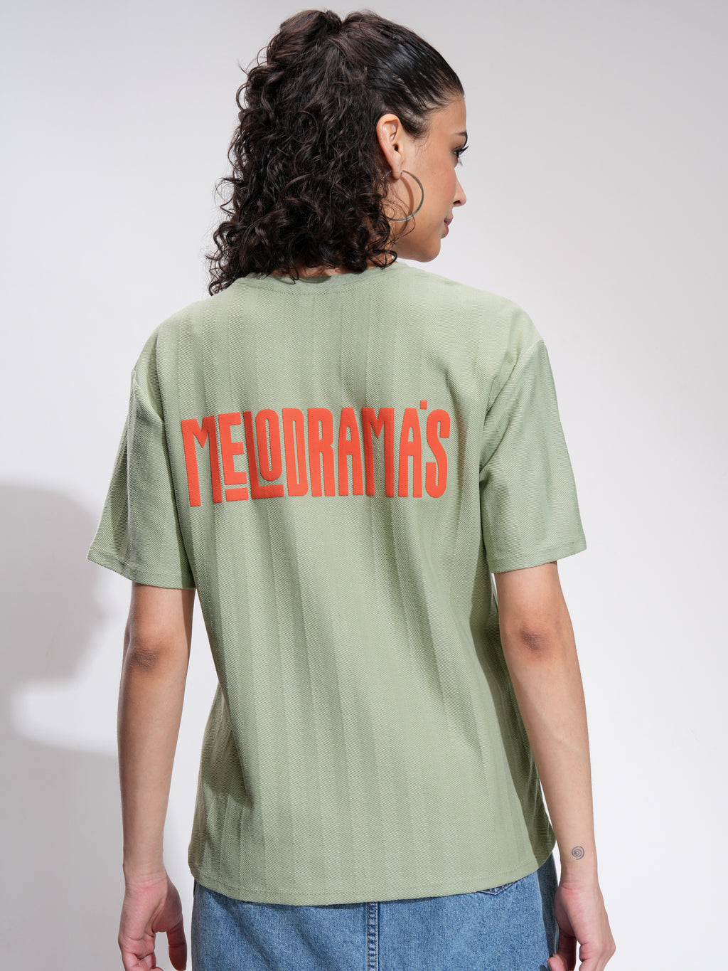 Tokyo Talkies Women Green Printed Round Neck Oversized Fit T-Shirt - Green - Image 3
