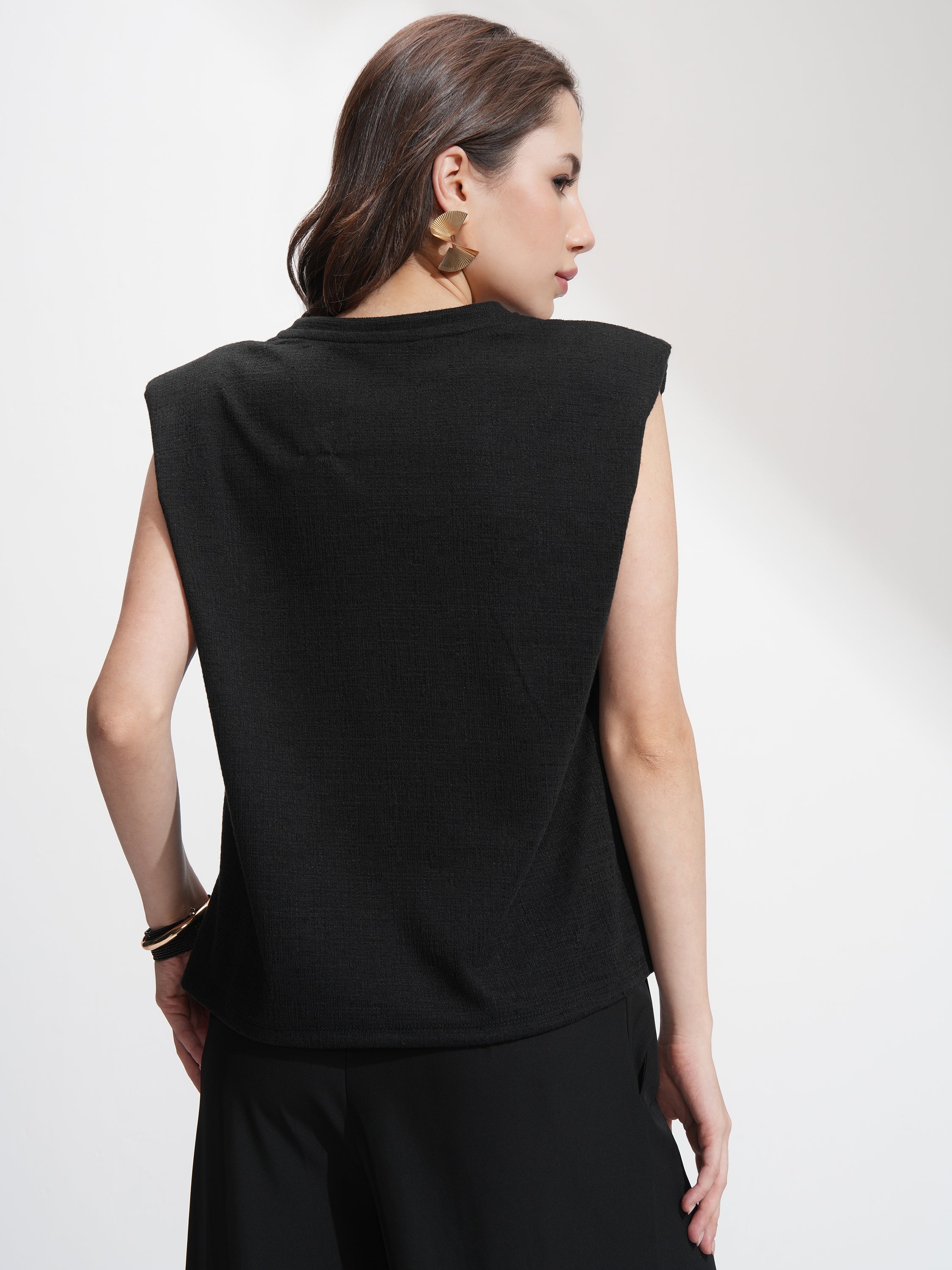 Tokyo Talkies Women Black Printed Round Neck T-Shirt - Black - Image 3