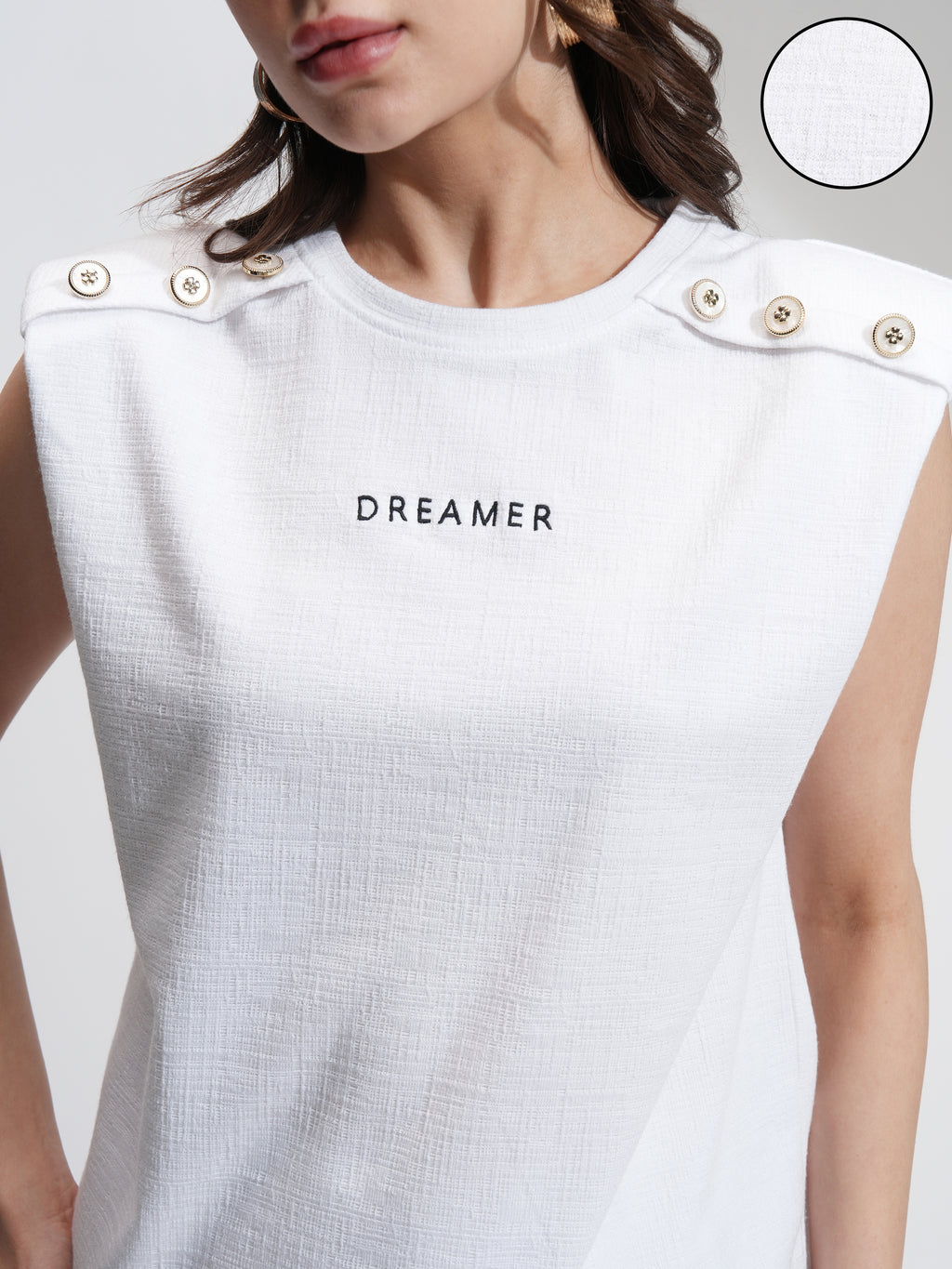 Tokyo Talkies Women White Printed Round Neck T-Shirt - White - Image 5