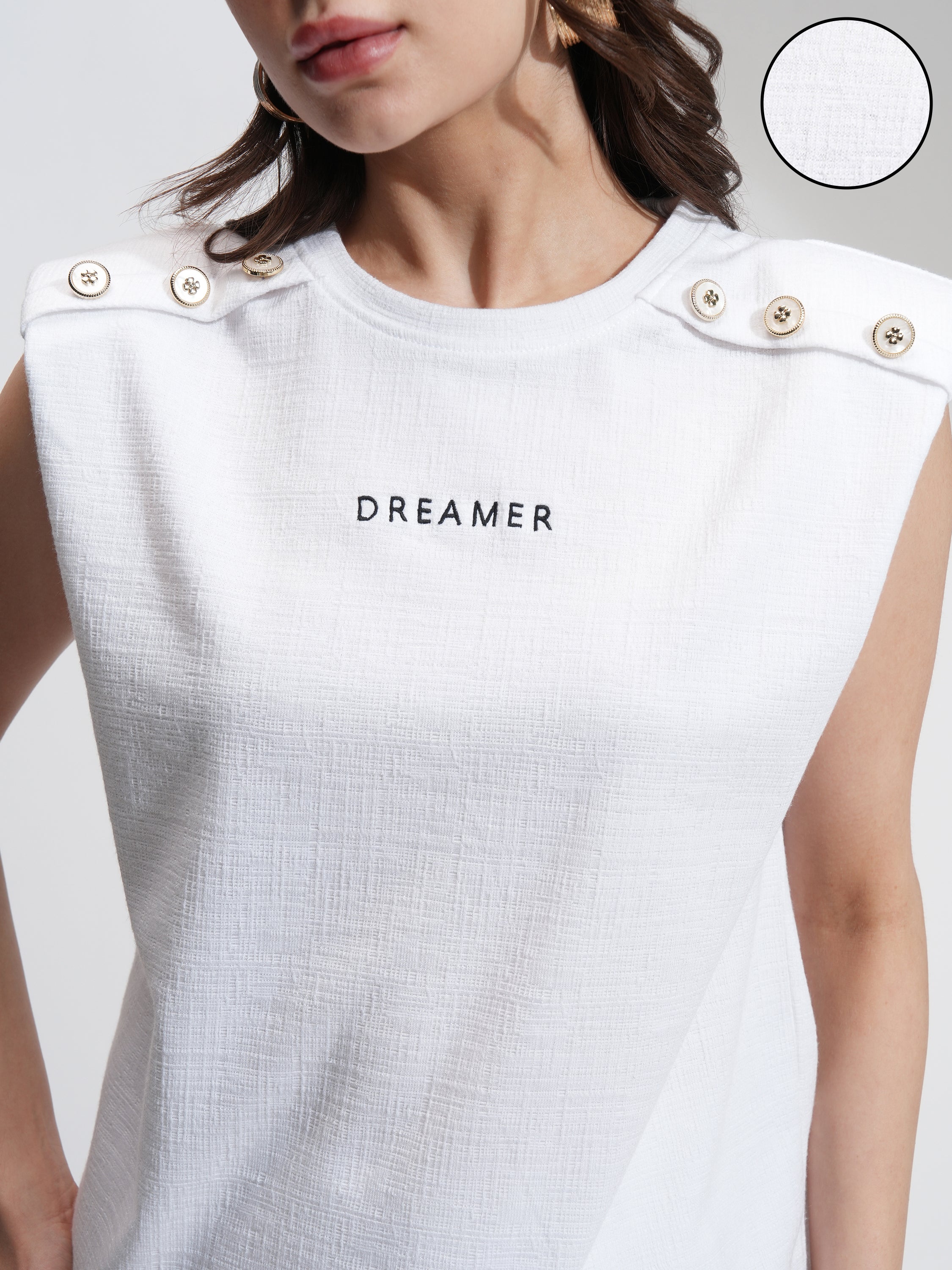 Tokyo Talkies Women White Printed Round Neck T-Shirt - White - Image 5