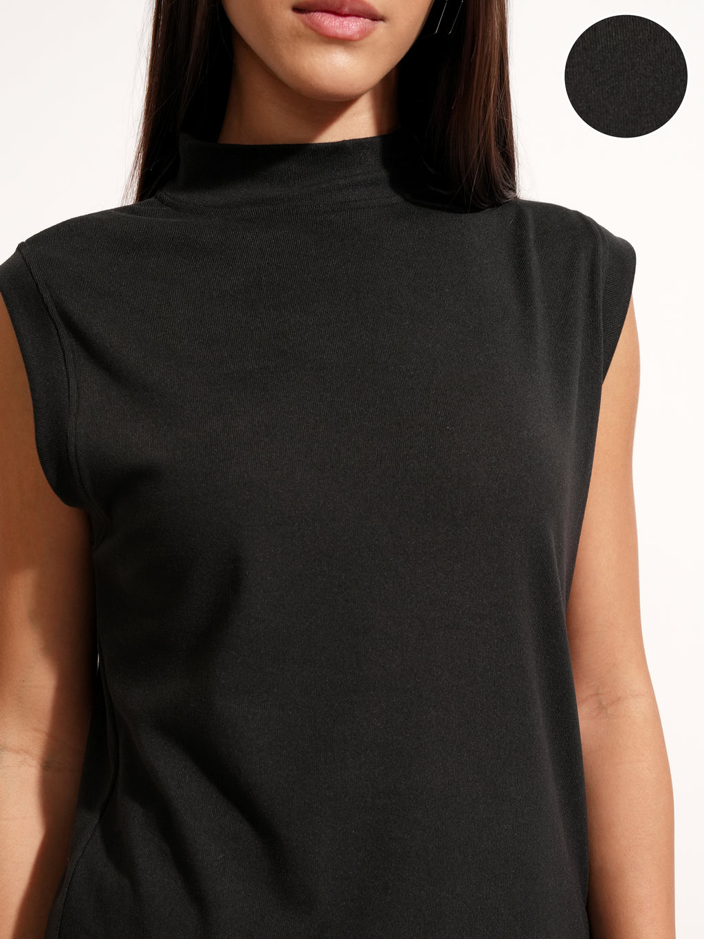 Tokyo Talkies Women Black Solid High Neck T-Shirt - Black - Image 5