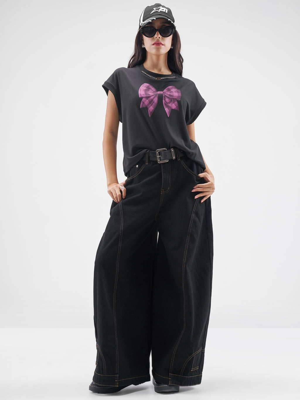 Street By Tokyo Talkies Women Black Printed Round Neck T-Shirt - Black - Image 2