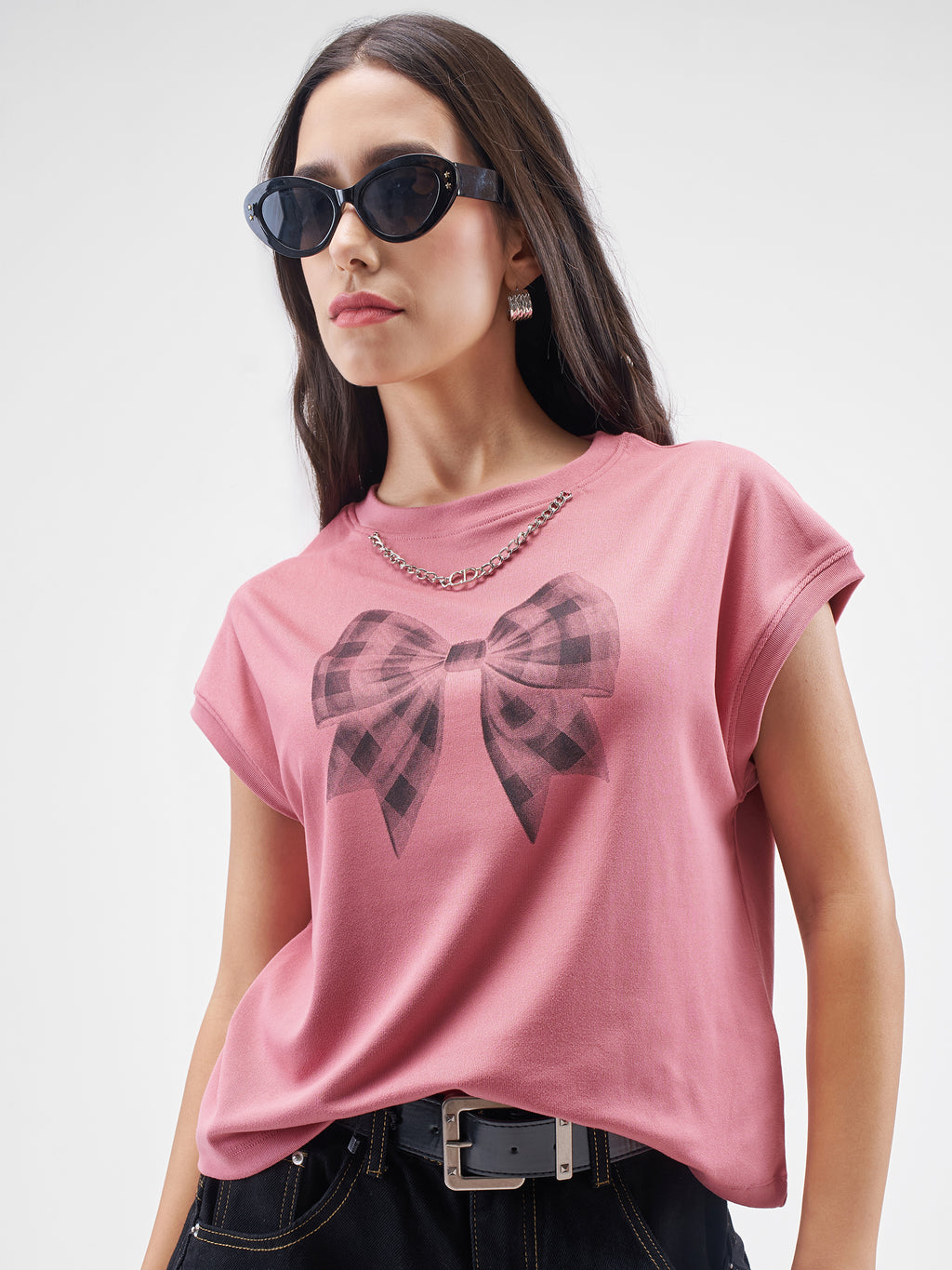 Street By Tokyo Talkies Women Pink Printed Round Neck T-Shirt - Pink - Image 1