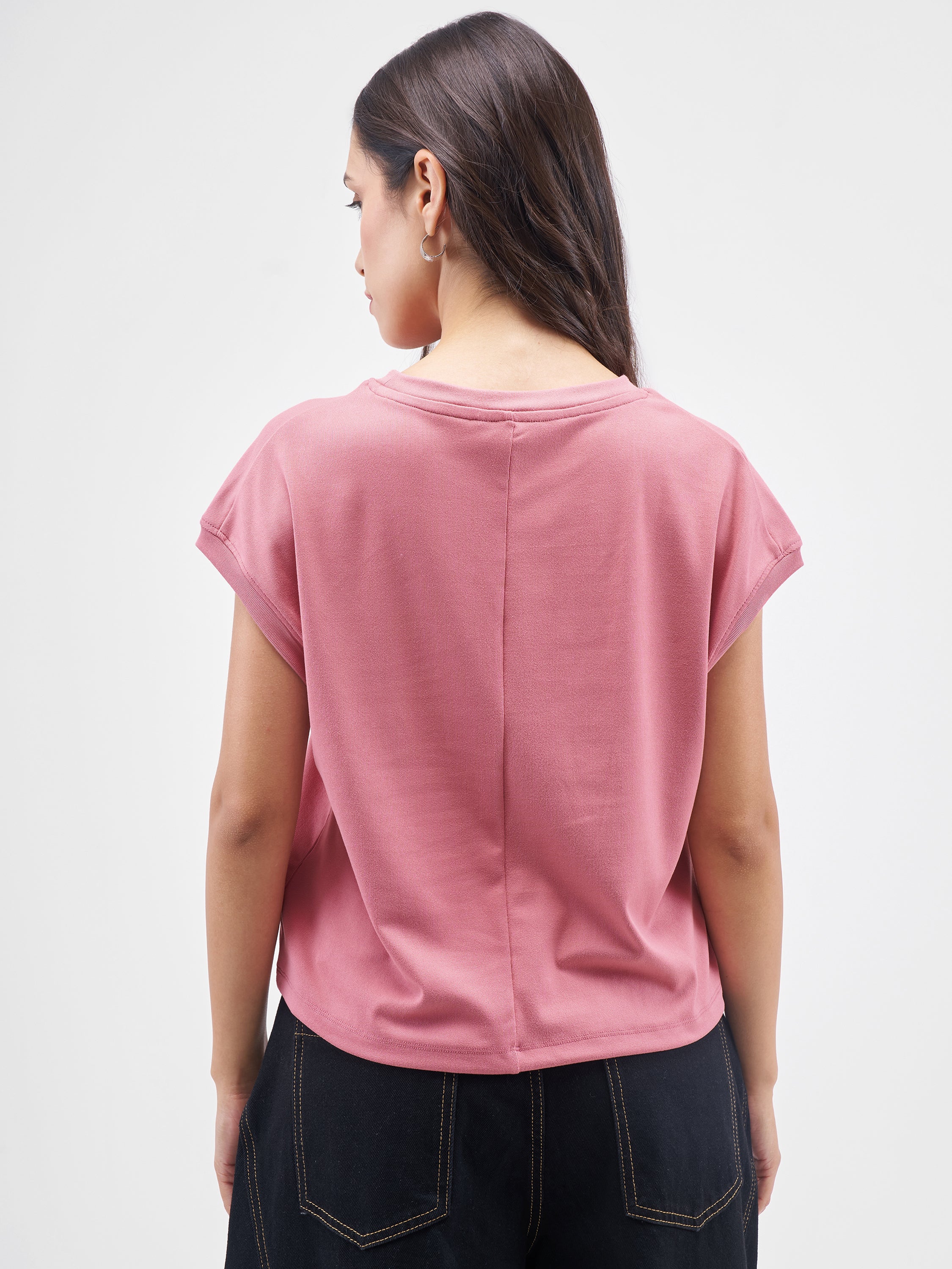 Street By Tokyo Talkies Women Pink Printed Round Neck T-Shirt - Pink - Image 3