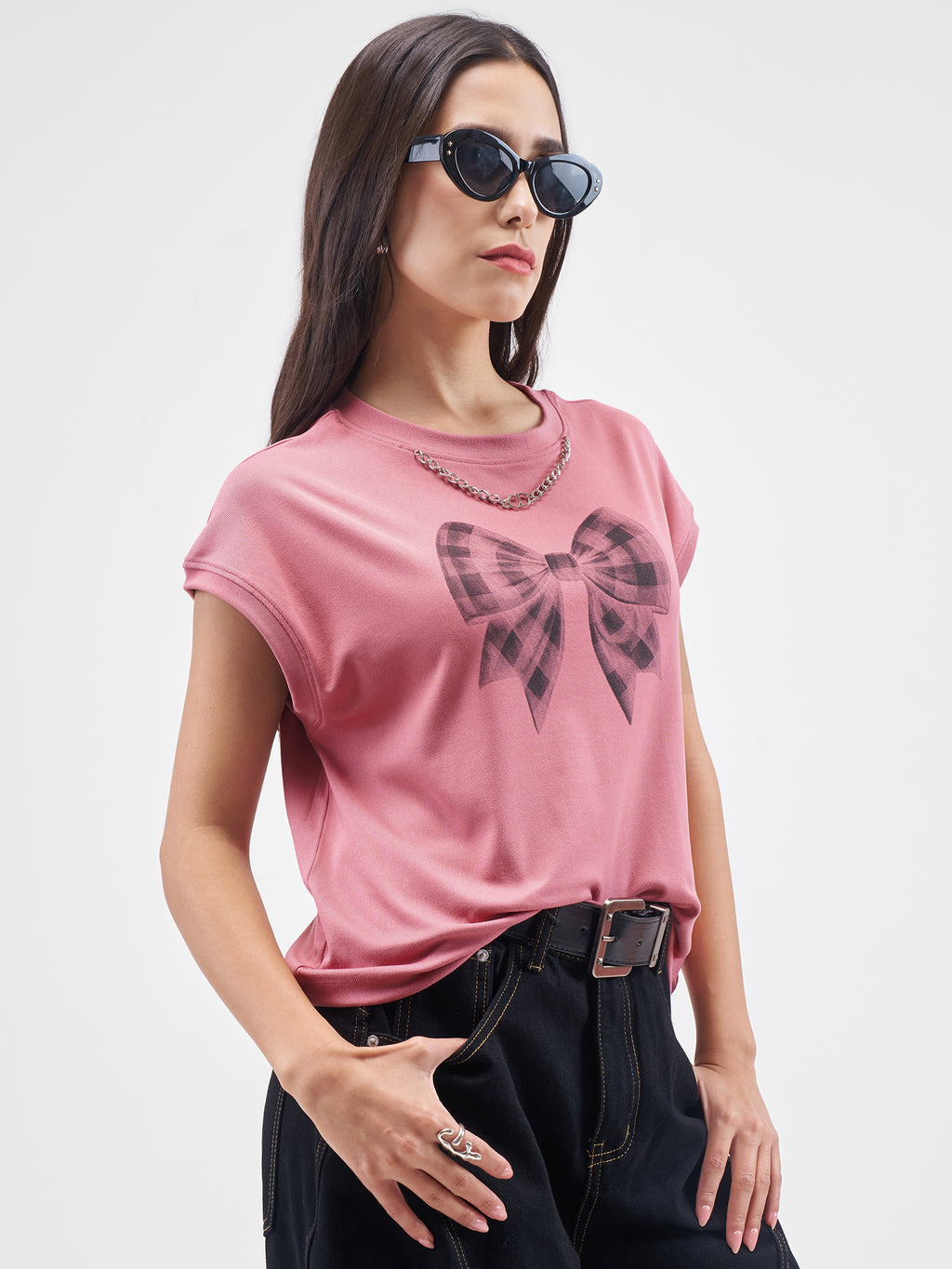 Street By Tokyo Talkies Women Pink Printed Round Neck T-Shirt - Pink - Image 6
