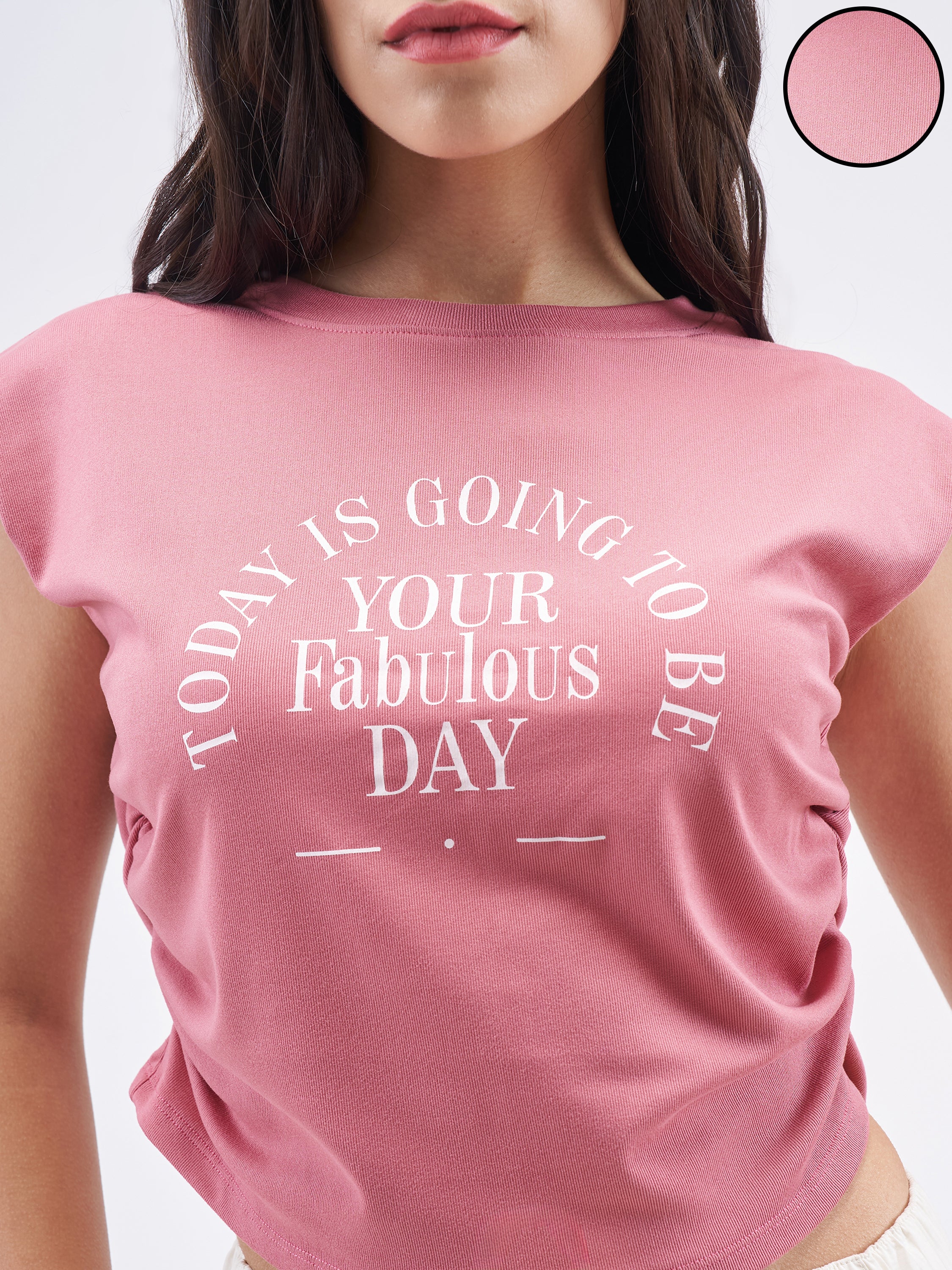 Street By Tokyo Talkies Women Pink Printed Round Neck T-Shirt - Pink - Image 5