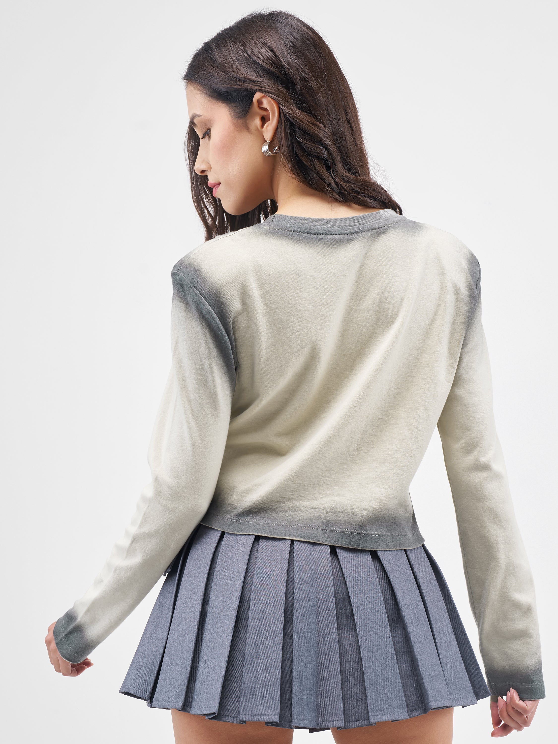 Street By Tokyo Talkies Women Beige Solid Round Neck T-Shirt - Beige - Image 3