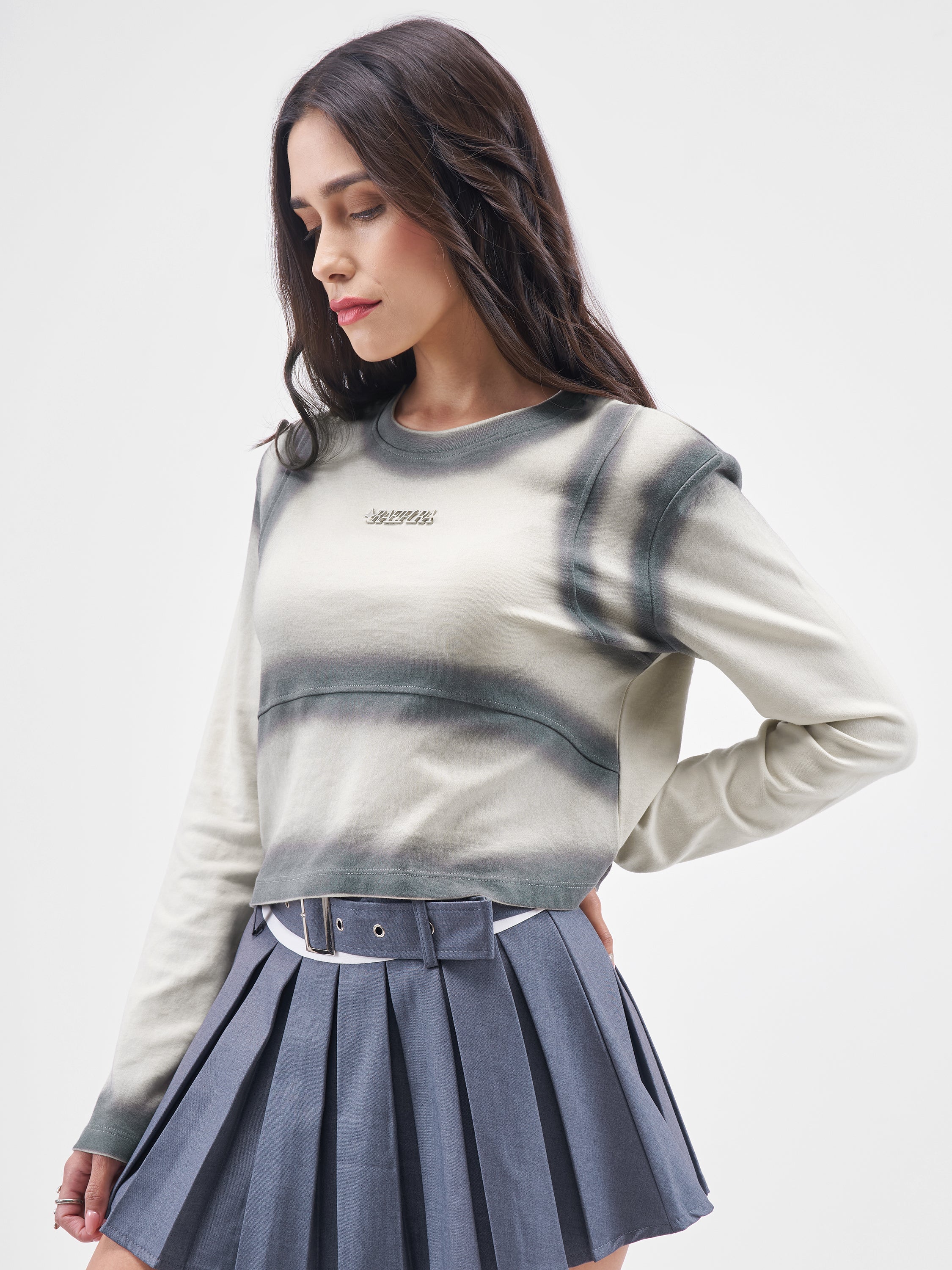 Street By Tokyo Talkies Women Beige Solid Round Neck T-Shirt - Beige - Image 4