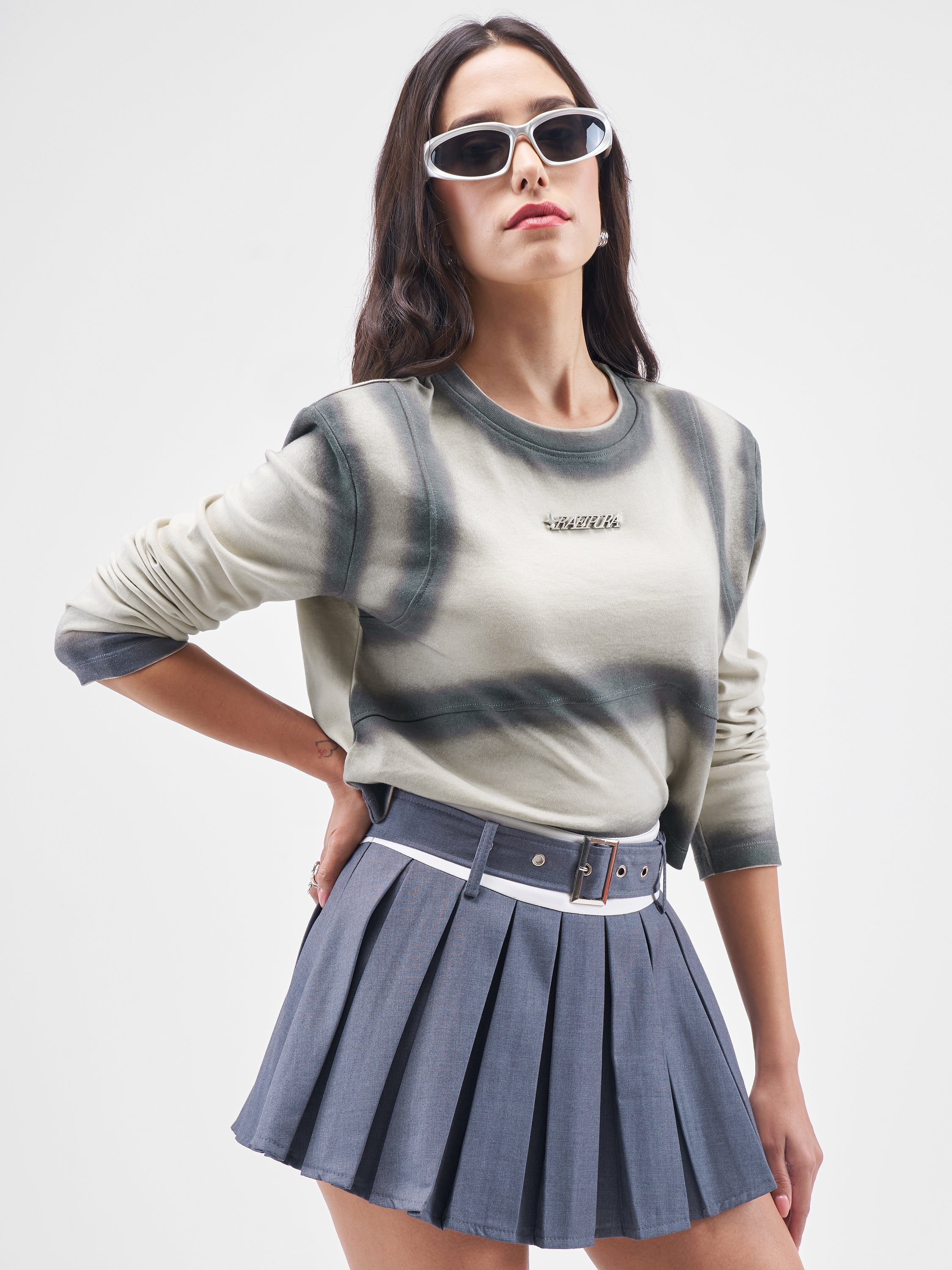 Street By Tokyo Talkies Women Beige Solid Round Neck T-Shirt - Beige - Image 6
