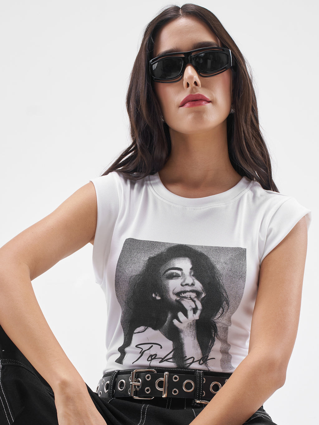 Street By Tokyo Talkies Women White Printed Round Neck T-Shirt - White - Image 1