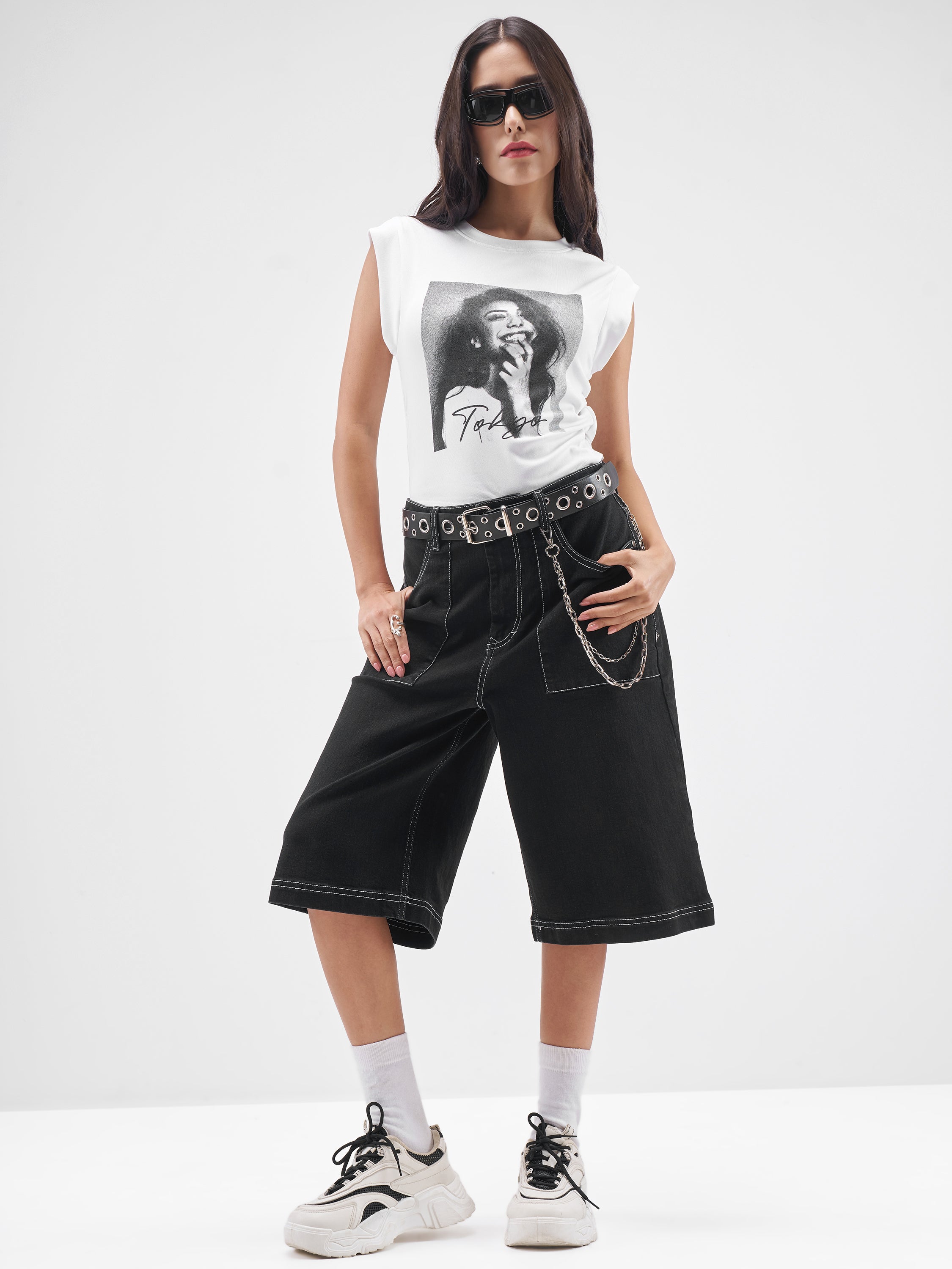 Street By Tokyo Talkies Women White Printed Round Neck T-Shirt - White - Image 2
