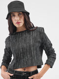 Tokyo Talkies Women Black Printed Round Neck T-Shirt - Black - Image 1