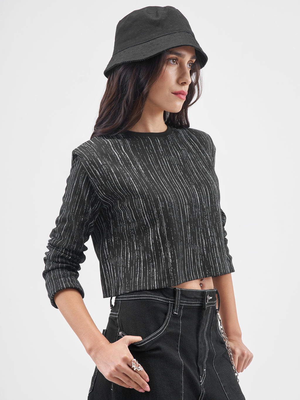 Tokyo Talkies Women Black Printed Round Neck T-Shirt - Black - Image 6