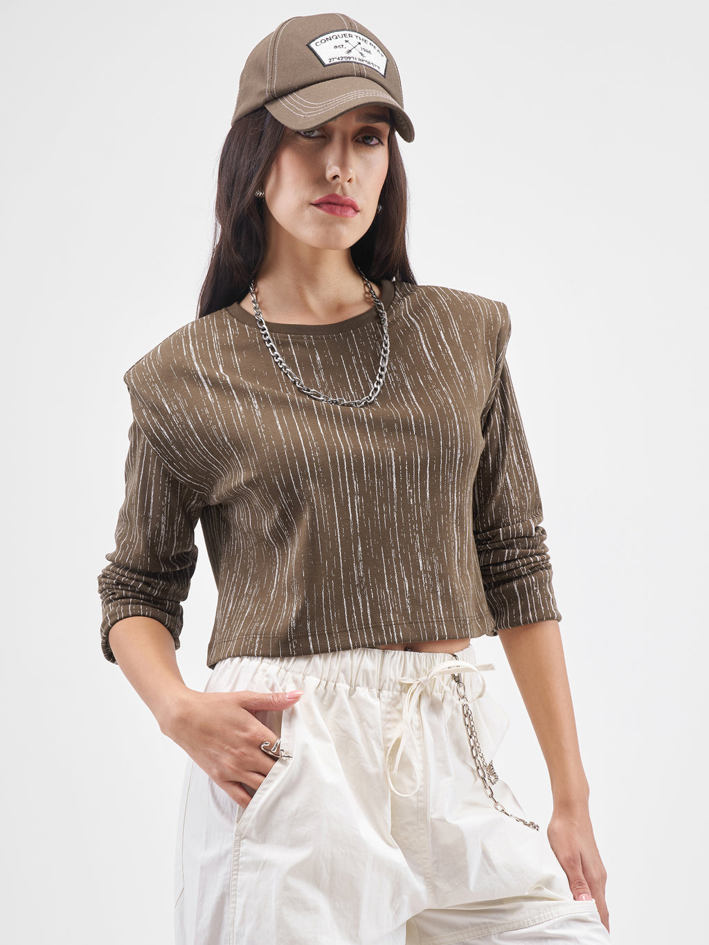 Tokyo Talkies Women Brown Printed Round Neck T-Shirt - Brown - Image 6