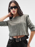 Tokyo Talkies Women Olive Printed Round Neck T-Shirt - Olive - Image 1
