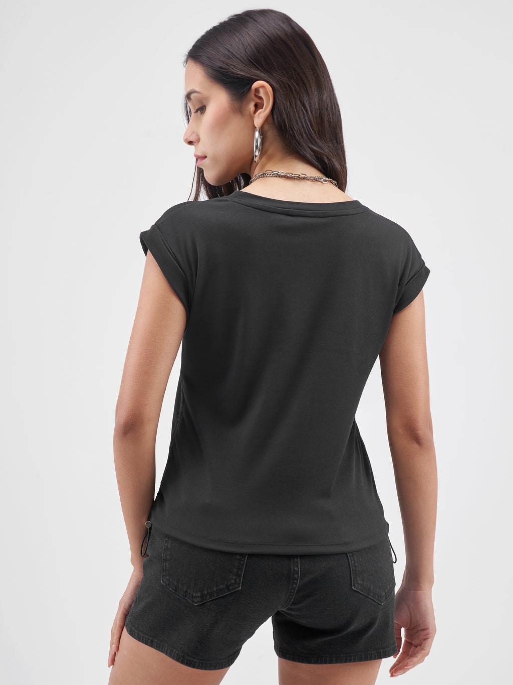 Street By Tokyo Talkies Women Black Printed Round Neck T-Shirt - Black - Image 3