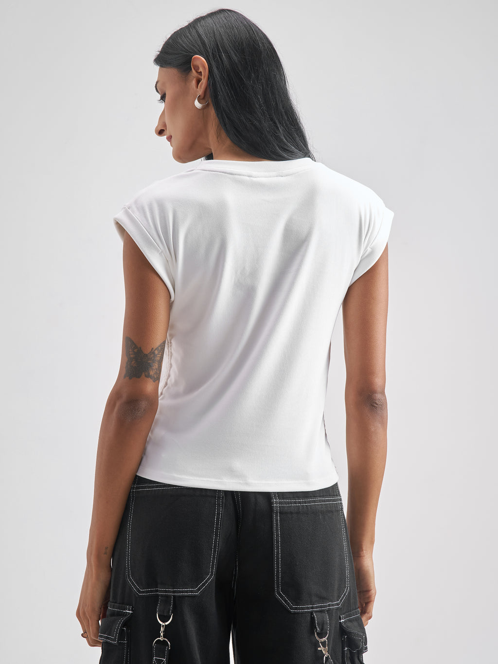 Tokyo Talkies Women White Printed Round Neck T-Shirt - White - Image 3