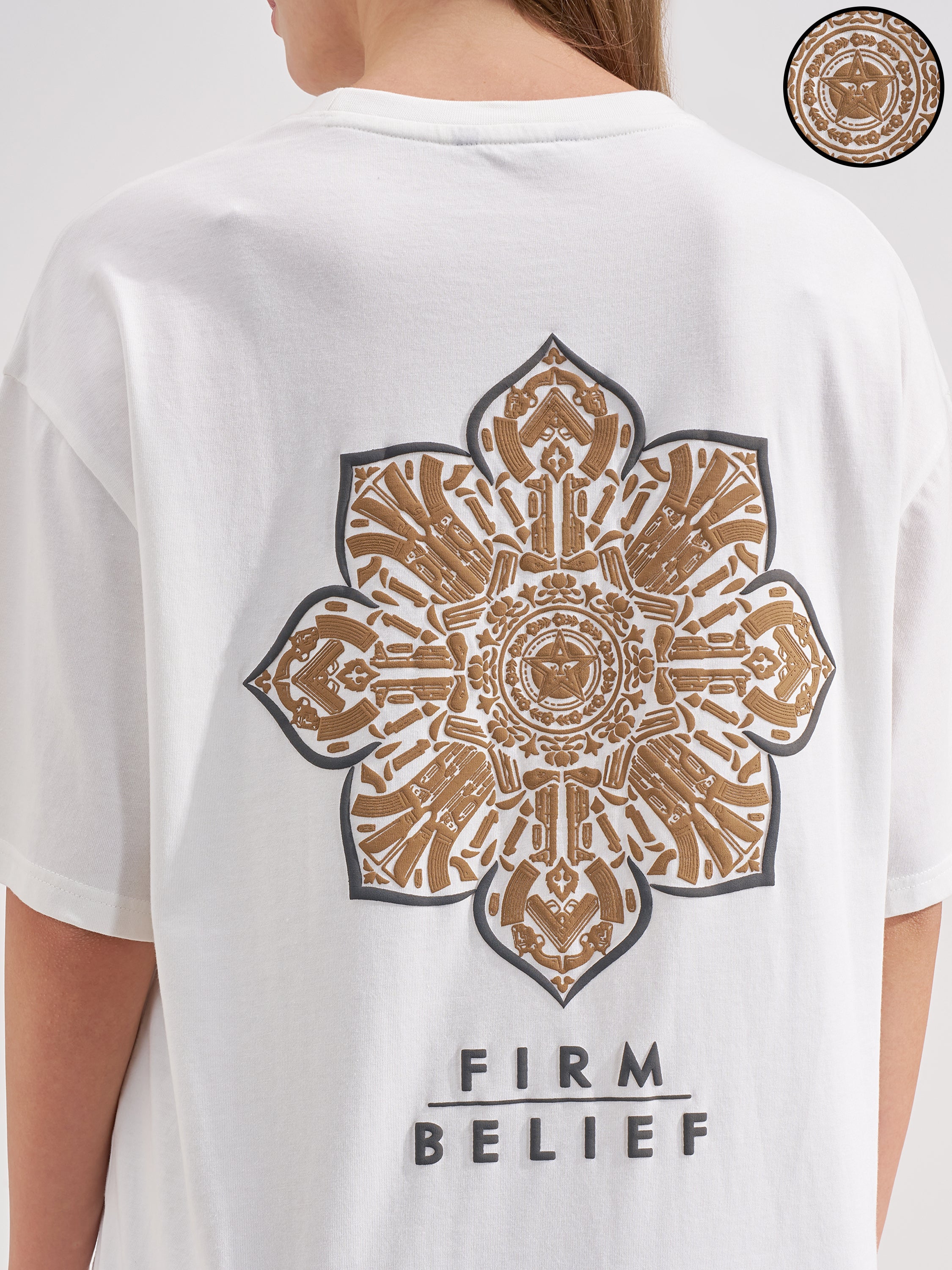 Tokyo Talkies Women White Printed Round Neck Oversized Fit T-Shirt