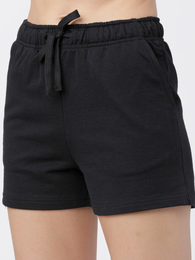 Tokyo Talkies Women Black Above Knee Length Short - Black - Image 4