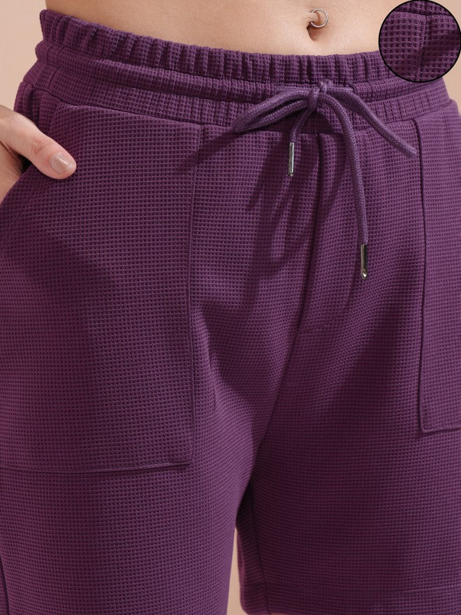Tokyo Talkies Women Purple Regular Fit Shorts - Purple - Image 5