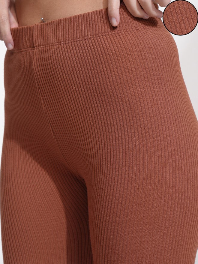 Tokyo Talkies Women Brown Fitted Shorts - Brown - Image 5