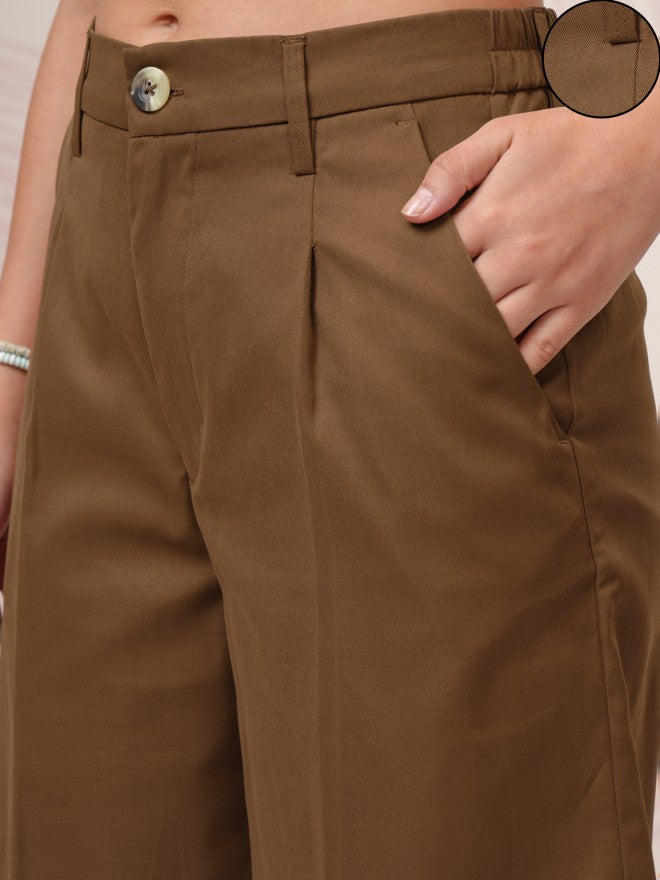 Tokyo Talkies Women Brown Regular Fit Chino Shorts - Brown - Image 5