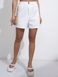 Tokyo Talkies Women Off White Regular Fit Shorts - Off White - Image 1