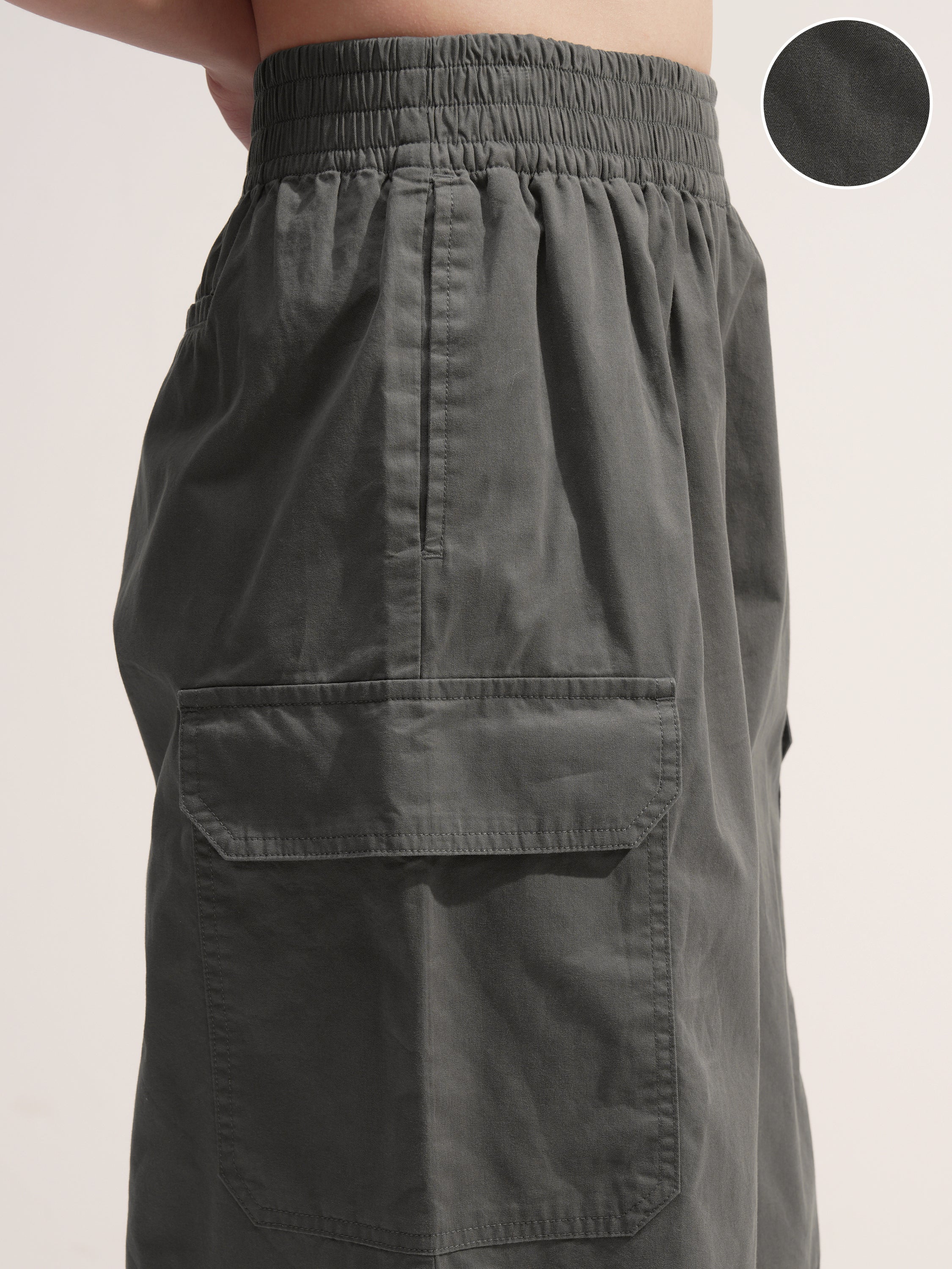 Tokyo Talkies Women Grey Regular Fit Bermuda Shorts - Grey - Image 5