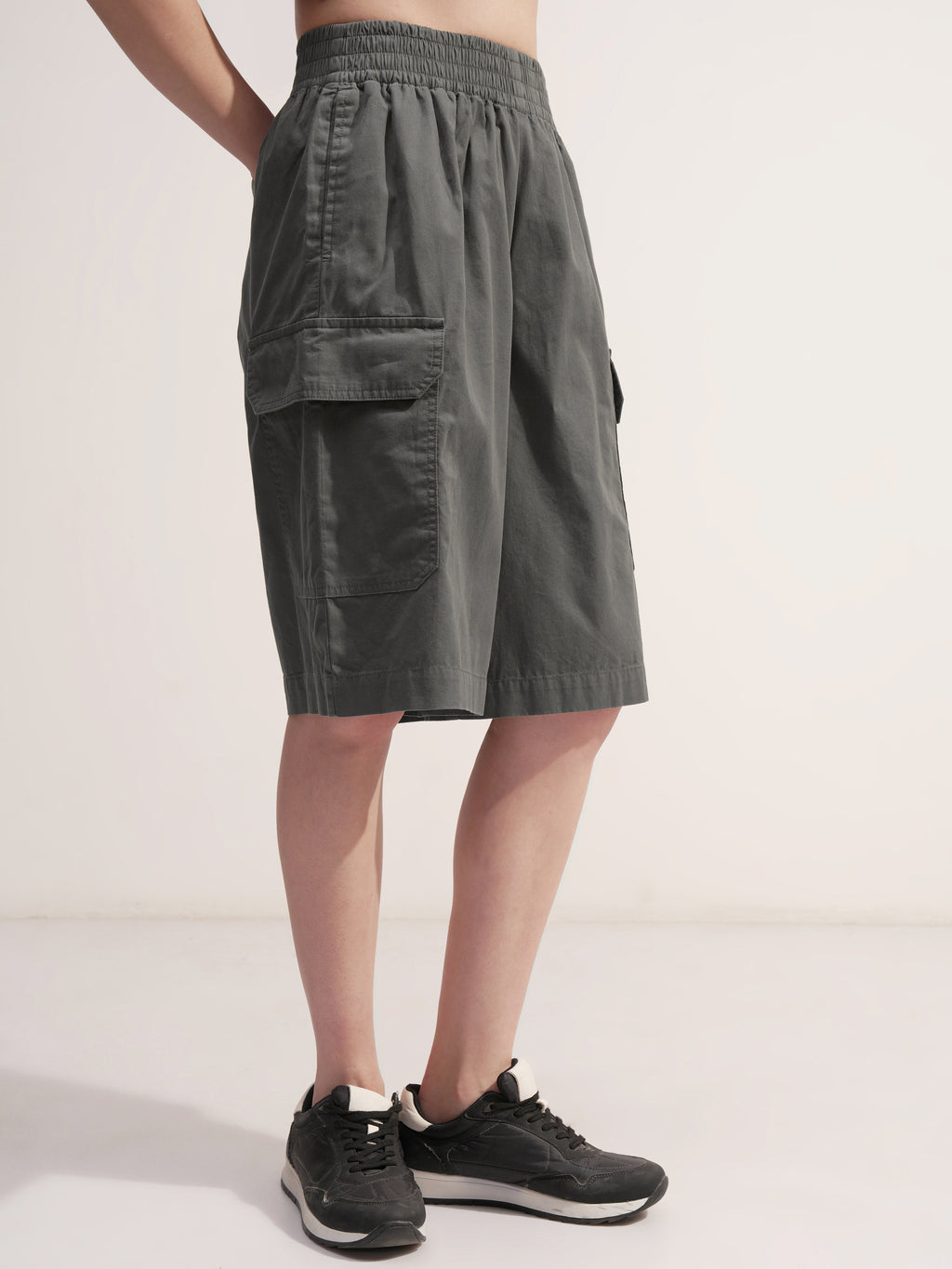 Tokyo Talkies Women Grey Regular Fit Bermuda Shorts - Grey - Image 6