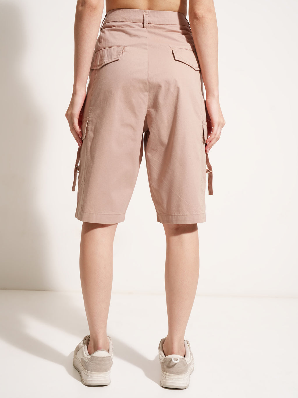 Tokyo Talkies Women Pink Baggy Cargo Shorts - Pink - Image 3