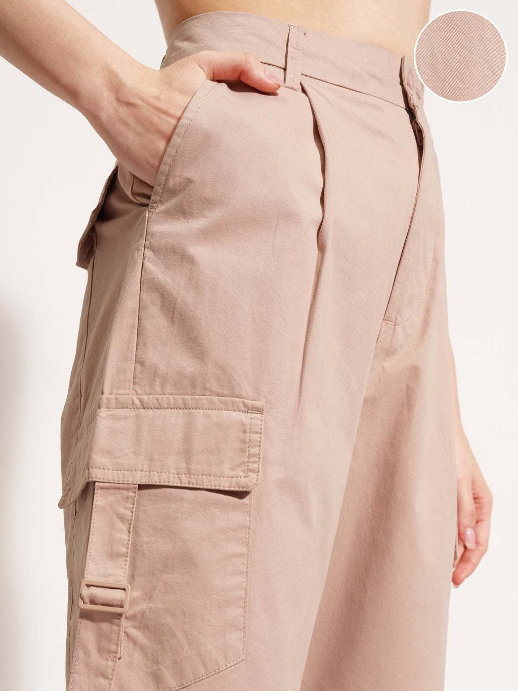 Tokyo Talkies Women Pink Baggy Cargo Shorts - Pink - Image 5