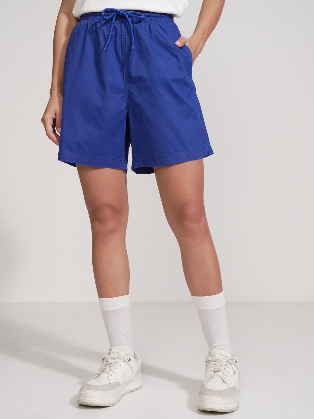 Tokyo Talkies Women Blue Regular Fit Shorts - Blue - Image 1