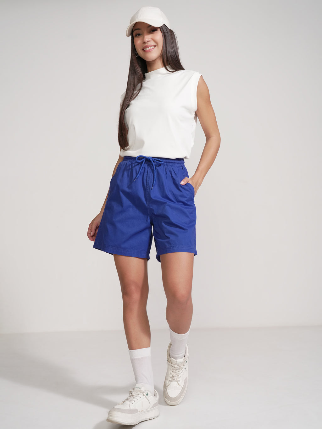 Tokyo Talkies Women Blue Regular Fit Shorts - Blue - Image 2