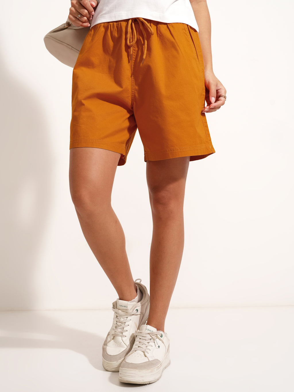 Tokyo Talkies Women Rust Regular Fit Shorts - Rust - Image 1