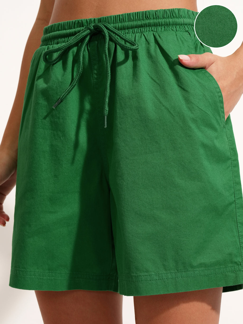 Tokyo Talkies Women Green Regular Fit Shorts - Green - Image 5