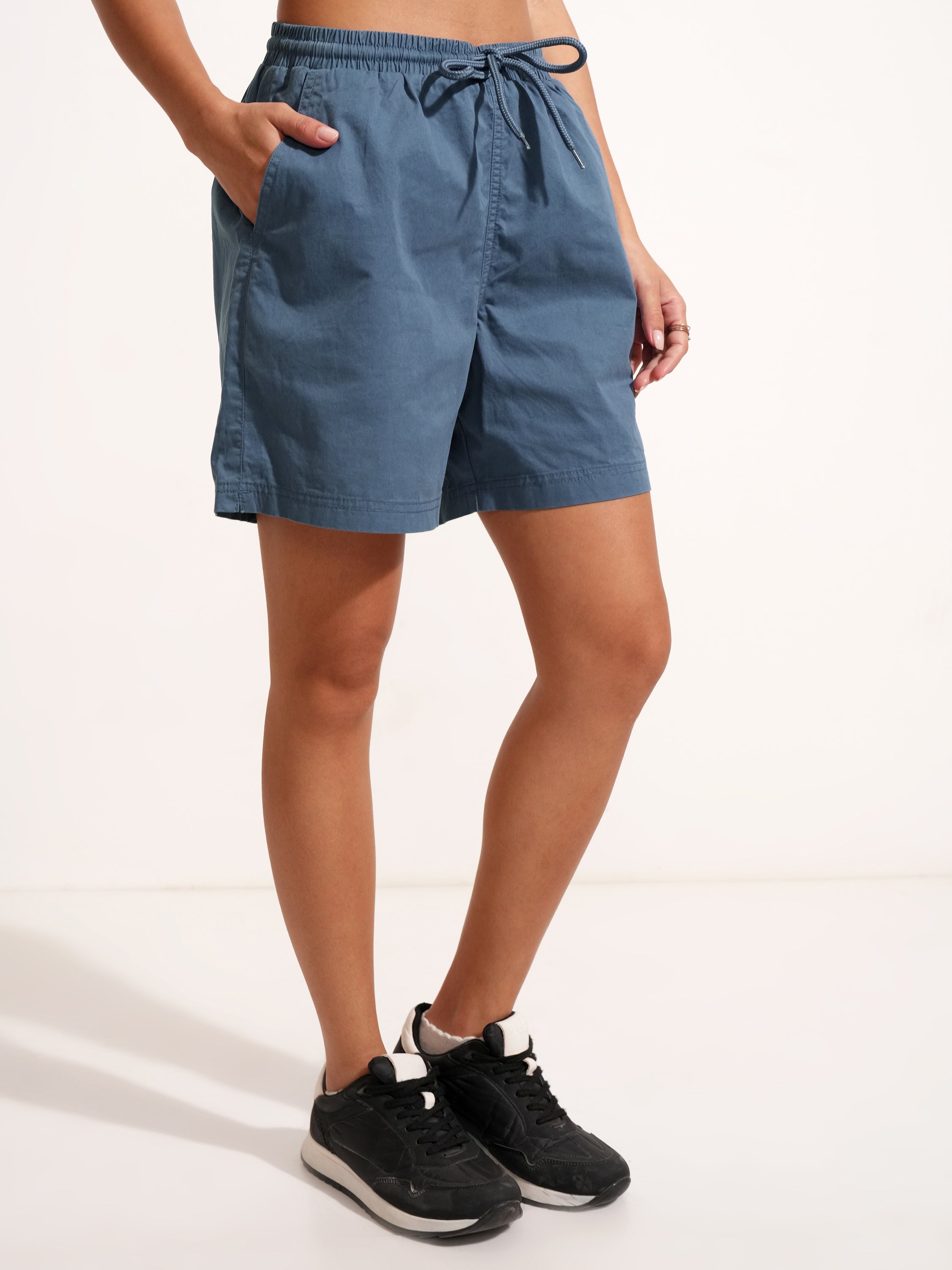 Tokyo Talkies Women Grey Regular Fit Shorts - Grey - Image 6