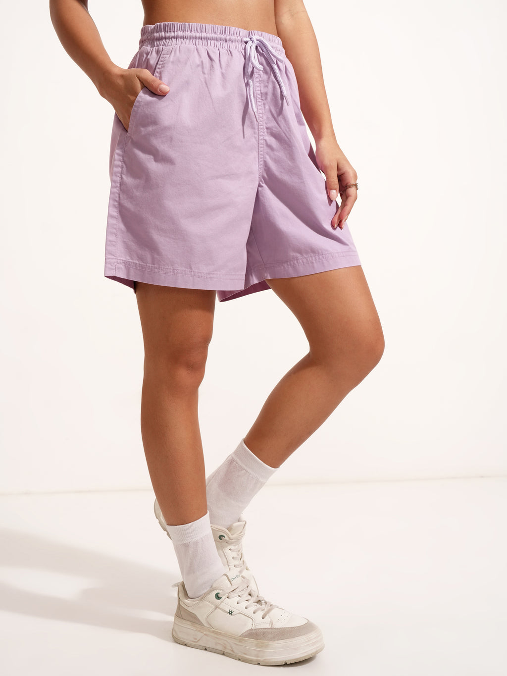 Tokyo Talkies Women Purple Regular Fit Shorts - Purple - Image 6