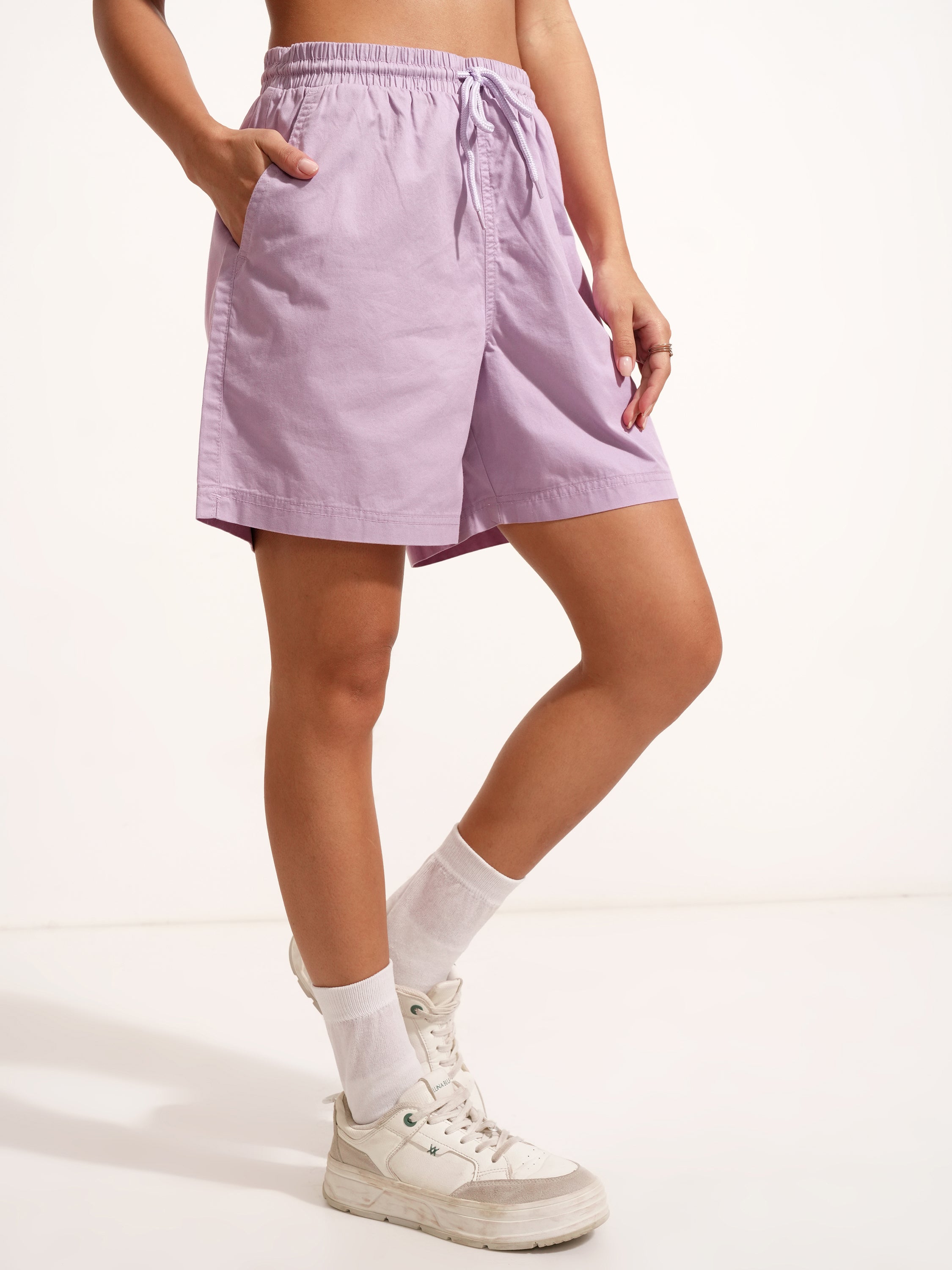Tokyo Talkies Women Purple Regular Fit Shorts - Purple - Image 6