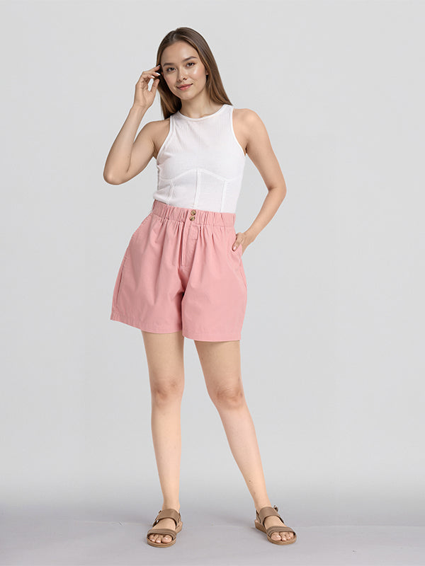 Basics By Tokyo Talkies Women Pink Regular Fit Regular Shorts - Pink - Image 2