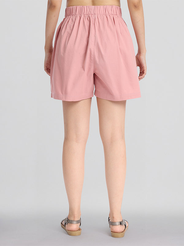 Basics By Tokyo Talkies Women Pink Regular Fit Regular Shorts - Pink - Image 3