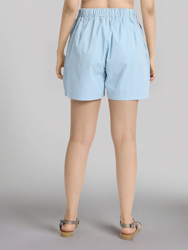 Basics By Tokyo Talkies Women Blue Regular Fit Regular Shorts - Blue - Image 3