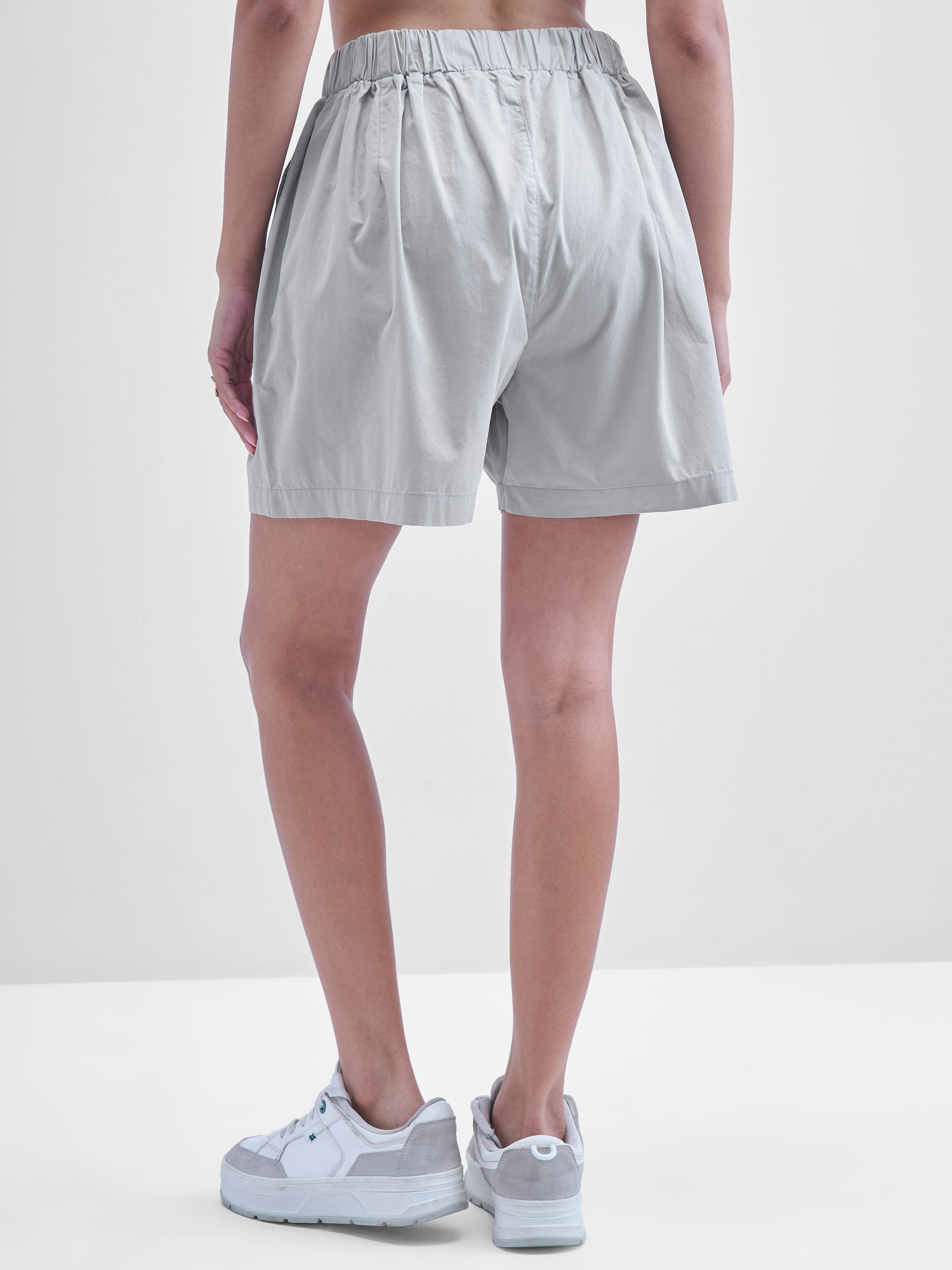 Tokyo Talkies Women Grey Regular Fit Shorts - Grey - Image 3