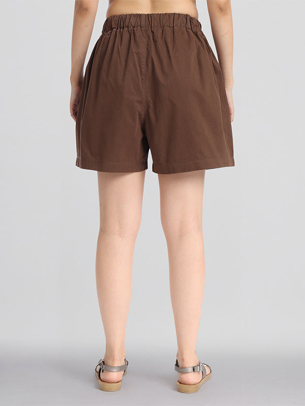 Basics By Tokyo Talkies Women Brown Regular Fit Regular Shorts - Brown - Image 3