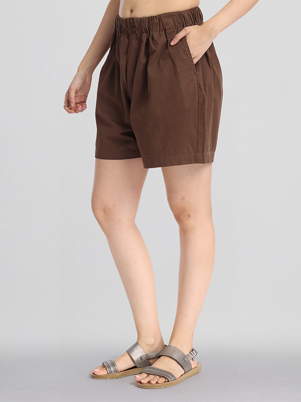 Basics By Tokyo Talkies Women Brown Regular Fit Regular Shorts - Brown - Image 6