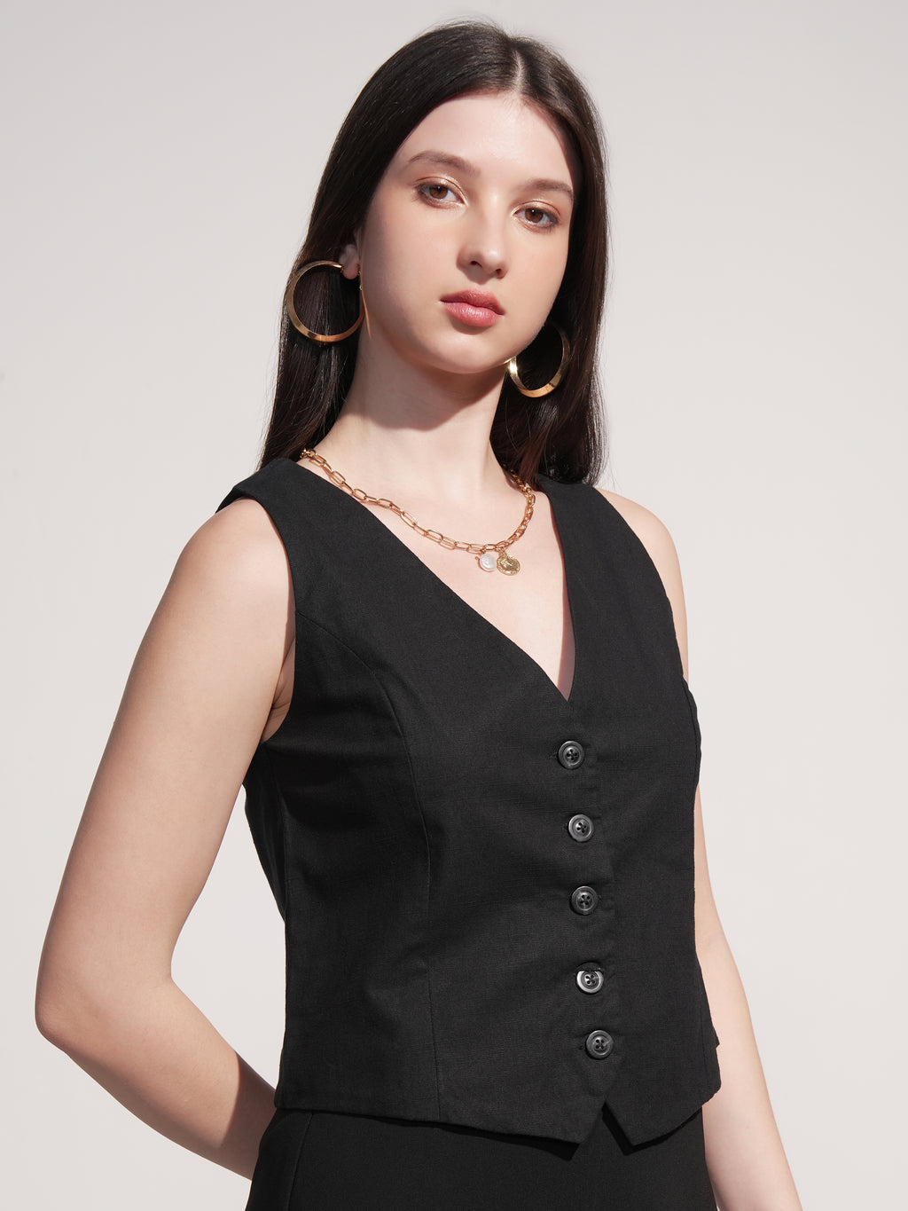 Tokyo Talkies Women Black Solid Shirt Style Top - Black - Image 6