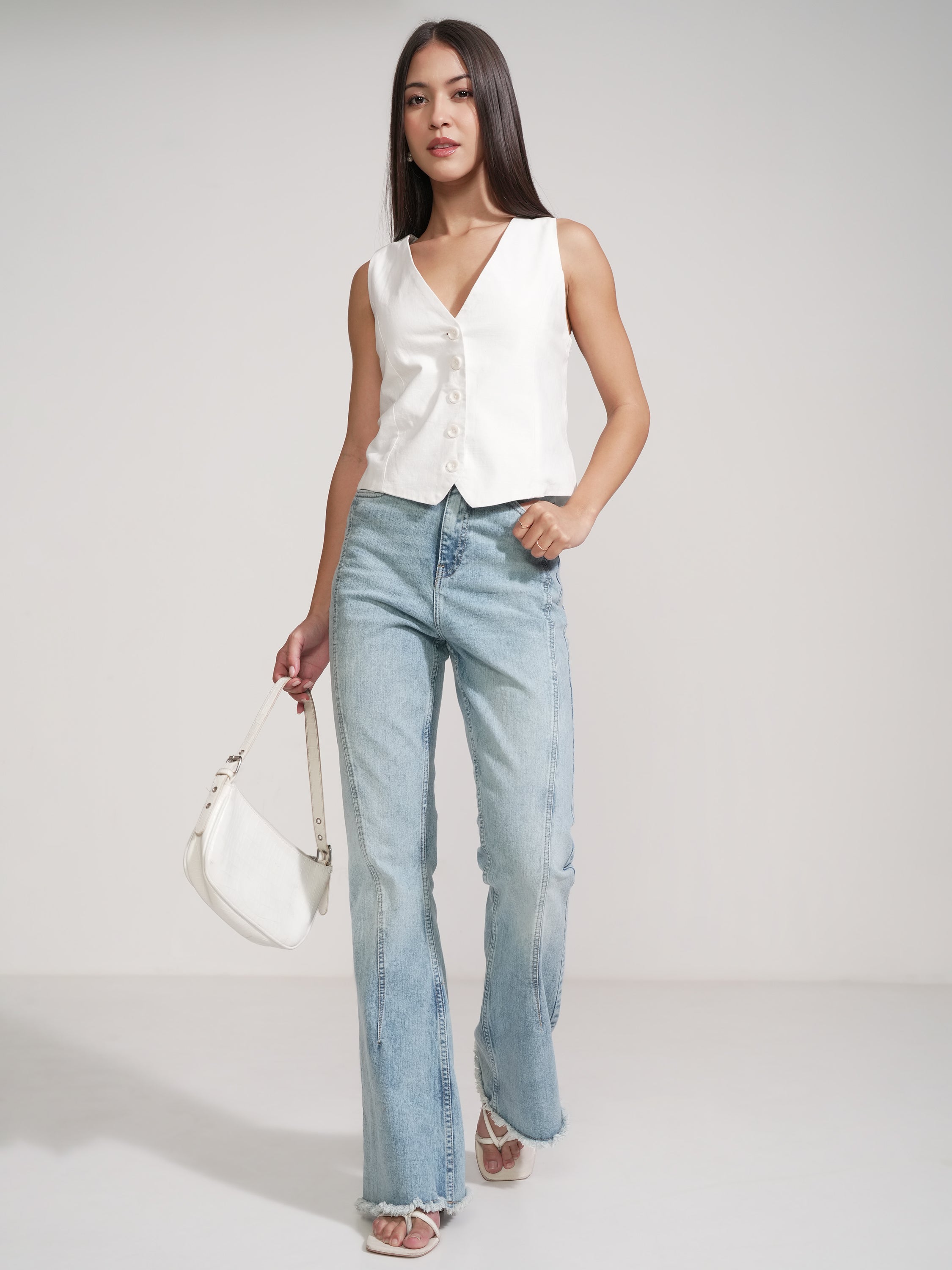 Tokyo Talkies Women White Solid Shirt Style Top - White - Image 2