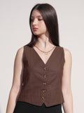 Tokyo Talkies Women Brown Solid Shirt Style Top - Brown - Image 1