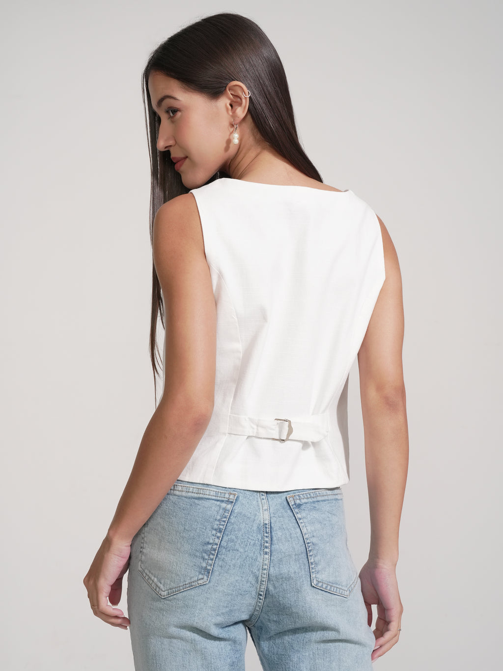 Tokyo Talkies Women White Solid Shirt Style Top - White - Image 3